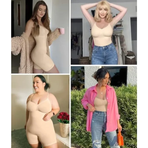 Shapewear for Women Tummy Control Bodysuit Mid Thigh Body Shaper Shorts for a Lifted Look