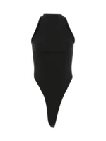 The Midnight High Cut Mock Neck Bodysuit - Image 8